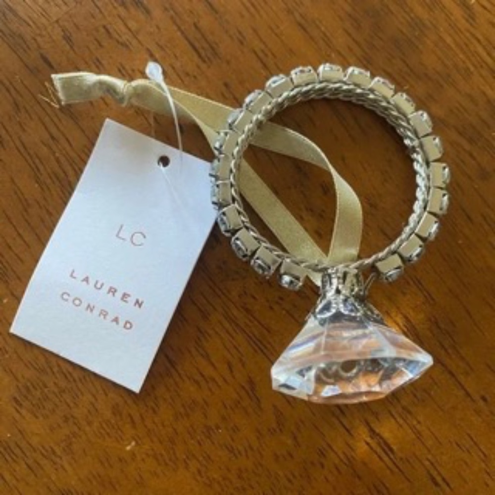 LC Lauren Conrad Silver Diamond Ring Ornament New with Tags